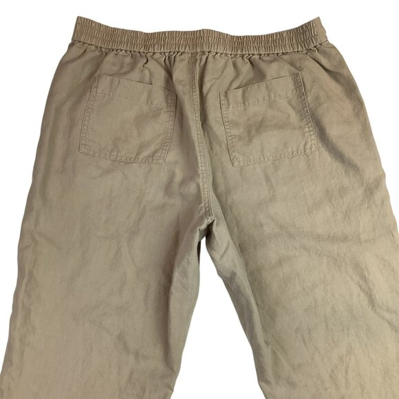J.Crew Linen Blend Relaxed Fit Drawstring Pants Womens Large Tan - Picture 6 of 9